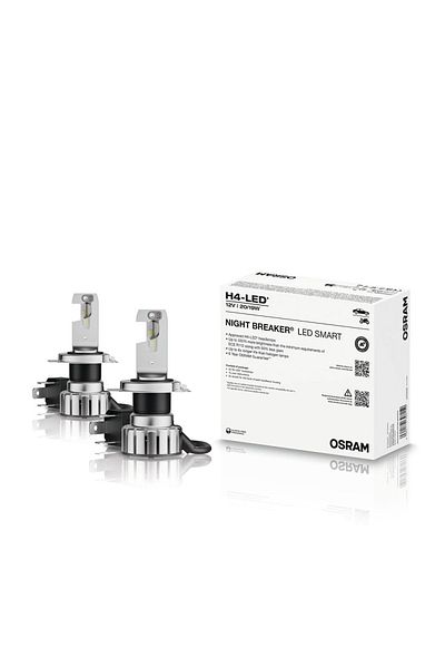 Osram Set 2 Becuri Night Breaker Led Smart H4 +330% Cutie Omologare Rar
