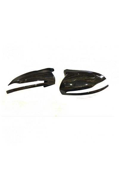 CED AUTO TRADE Mirror caps compatible with Mercedes C-class W205 2014-2020 Glossy Black Batman Style
