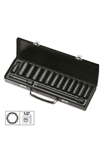 JBM 15 IMPACT BIT SET WITH 12 LONG 1/2` HEXAGONAL SOCKETS + JBM ADAPTERS