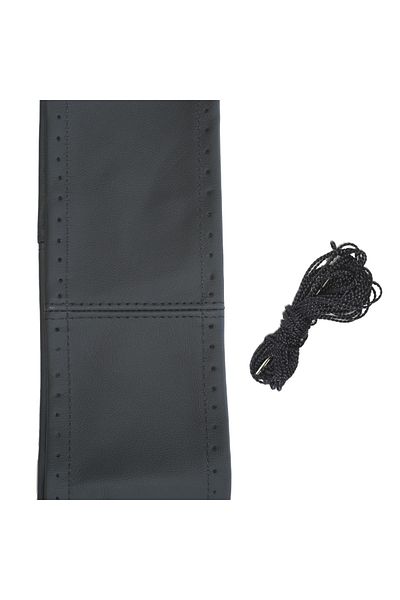 Umbrella STEERING WHEEL COVER WITH CORD, NATURAL LEATHER, BLACK 42-43 cm