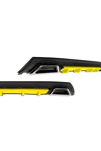 CED AUTO TRADE Difuzor bara spate universal , ELITE PLUS B Design, negru mat cu galben