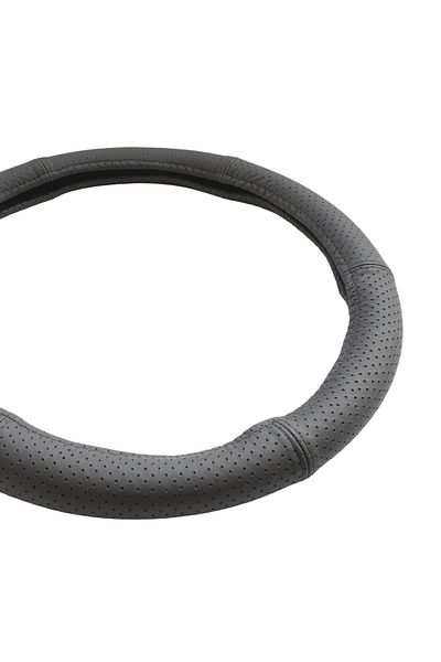Umbrella STEERING WHEEL COVER, NATURAL LEATHER, PERFORATED, BLACK, 35-37 CM