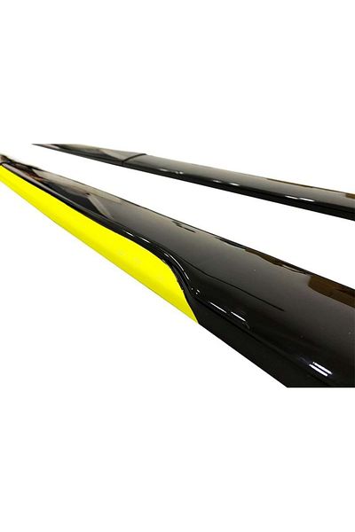 CED AUTO TRADE Set of 2 Tuning sill extensions 210 cm, glossy black with yellow lip