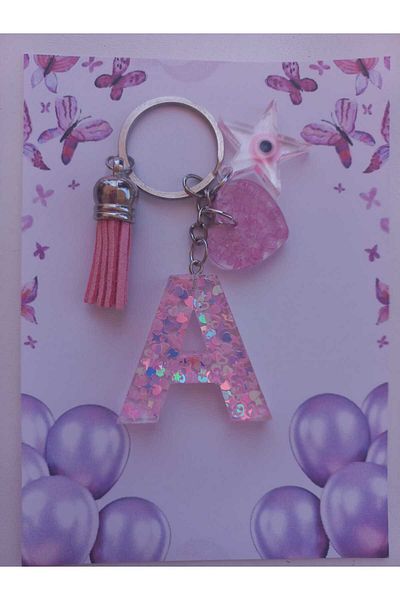 demirbasavm Handmade Epoxy a Letter Keychain