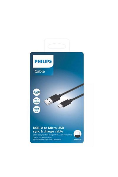 Philips CHARGING DATA CABLE 2 M USB-A TO MICRO USB