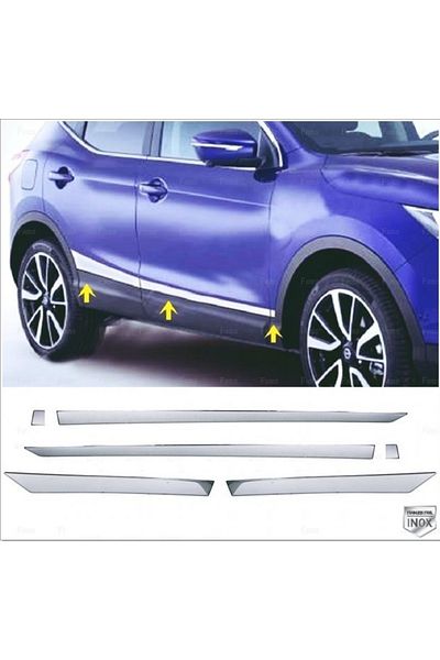 CED AUTO TRADE Set 6 ornamente din inox pentru bandouri laterale NISSAN QASHQAI II 2014-2020