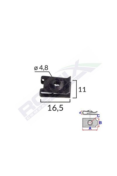 ROMİX Clema Fixare Pentru Audi, Vw, Skoda 4.8X11X16.5Mm Negru - Set 10Buc