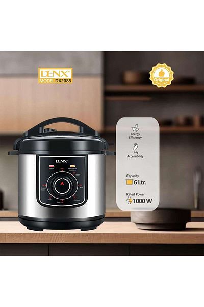 Denx DENX DX2088 Electric Pressure Cooker, 6 Litre, 1000 Watt