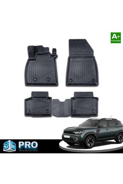 CED AUTO TRADE Set of rubber car mats DACIA Duster 3 III 2024-> Mild Hybrid 4x4, 3D tray shape