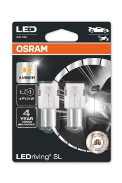 Osram SET 2 BECURI AUXILIARE CU LED 12V (PY21W) AMBER BLI OSRAM