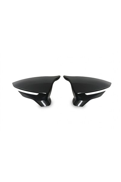 CED AUTO TRADE Mirror caps compatible with SEAT ARONA 2017-> Glossy black Batman Style