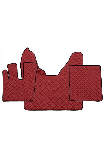 CED AUTO TRADE Truck mat set, eco-leather compatible with DAF XF106 2012-> euro 6 Red AUTOMATIC