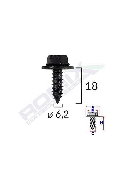 ROMİX Surub Fixare Elemente Exterior Pentru Toyota 6.2X18Mm Set 10 Buc