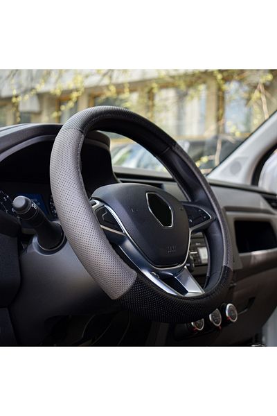 Umbrella Steering Wheel Cover Grey And Black 37-39 Cm