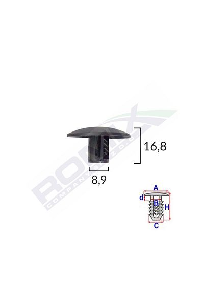 ROMİX Upholstery Clips For Citroen/Renault - Black Set of 10 Pieces