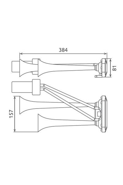 Seger CLAXON CAMION CROM CU 2 GOARNE, MELODIC, 24V 1A CU COMPRESOR