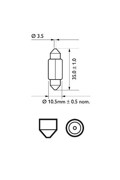 Philips Set 2 Becuri 12V C5W Festoon Vision Blister Philips