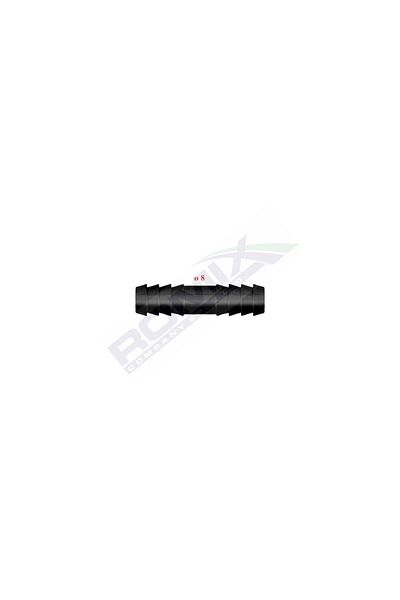 ROMİX Universal 8Mm Hose Pipe Linear Connector - Black Set of 5 Pieces