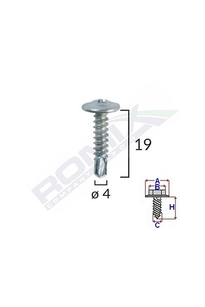ROMİX SURUB AUTOFORANT DIN ZINC 4.2X19 SET 100 BUC