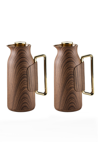 DVINA طقم ترامس للشاي والقهوة جودة عالية يحفظ حرارة السوائل 12 ساعة متعدد الألوان بسعة 1لتر + 1لتر