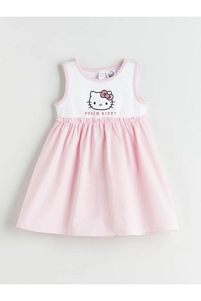 LC Waikiki Lcw Kids Ecru Hello Kitty Printed Girl's Dress