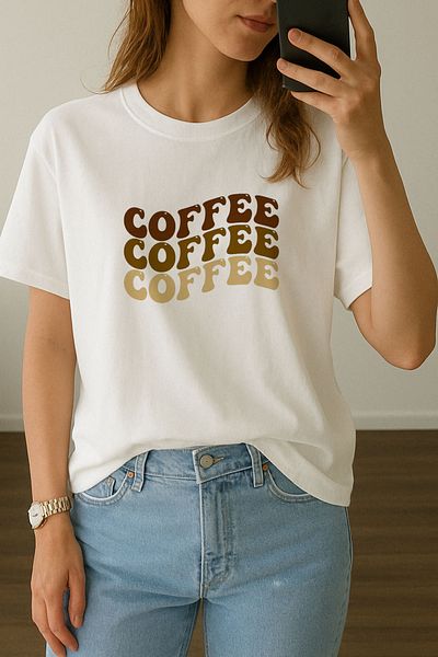 sielta Tricou alb oversize cu decolteu rotund cu imprimeu scris pentru femei