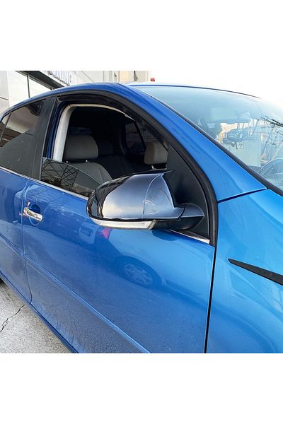 CED AUTO TRADE Mirror caps compatible with VW Golf 5 V 2003-2008 Glossy Black Batman Style