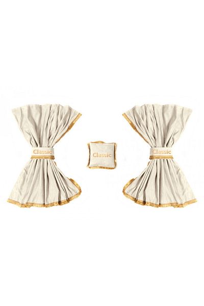 CED AUTO TRADE Truck cabin curtain set, universal compatible with DAF, cream color