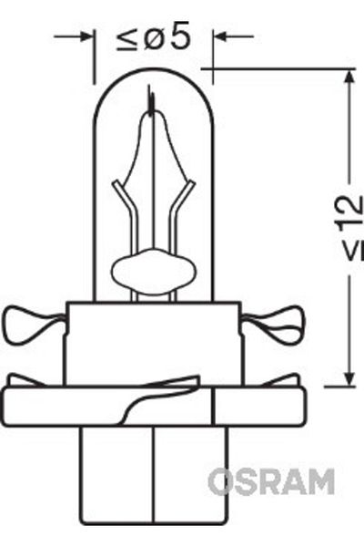 Osram BEC BORD BX8.4D SOCLU BEJ 12V 1.5W SET 10 BUC OSRAM