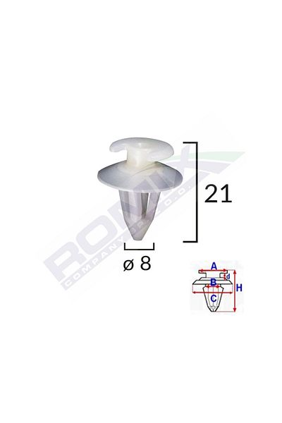 ROMİX Clips Tapiterie Pentru Audi/Bmw/Vw - Alb Set 10 Buc