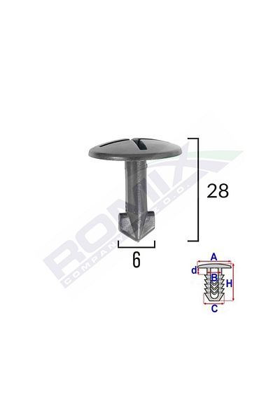 ROMİX Surub Fixare Elemente Roata Pentru Audi/Seat 8X28Mm - Negru Set 5 Buc