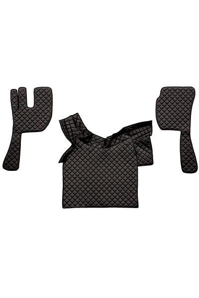 CED AUTO TRADE Set covorase camion, piele ecologica VOLVO FH12 FH 16 2002-2012 Negru si cusatura rosie, AUTOMAT