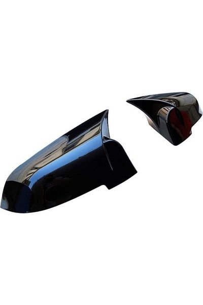 CED AUTO TRADE Mirror caps compatible with BMW 5 series F10 LCI 2013-2017 Glossy Black Batman Style