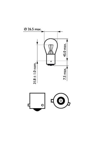 Philips BEC STOP FRANA PR21W 12V SET 10 BUC VISION PHILIPS