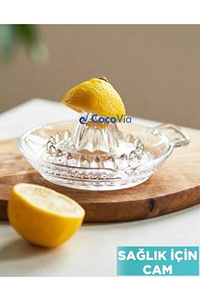 CocoVia عصارة زجاجية كبيرة الحجم لعصر الليمون والبرتقال والحمضيات، عصارة بتصم...