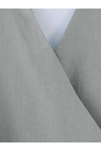 Modamorfo Linen Suit with Side Tie Skirt - Gray