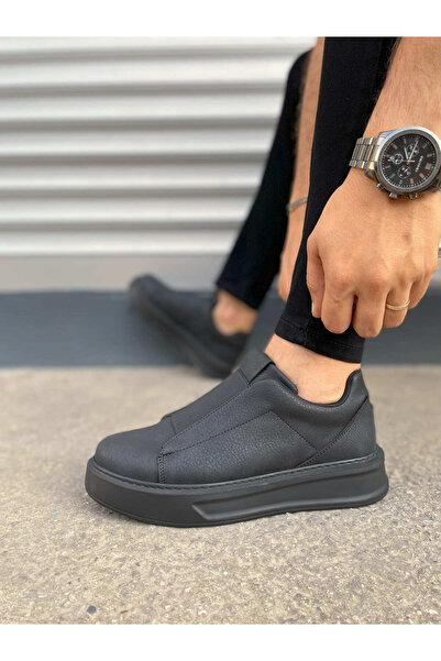 Joy Ayakkabı Jy007 Alba Laceless Skin Men's Casual Sneaker Shoes Cst Black