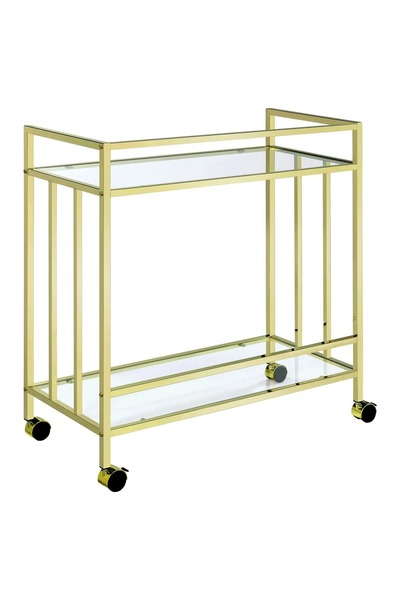 MERZANA Metal Bar Servis Arabası, Gold Servis Ve Sunum Arabası