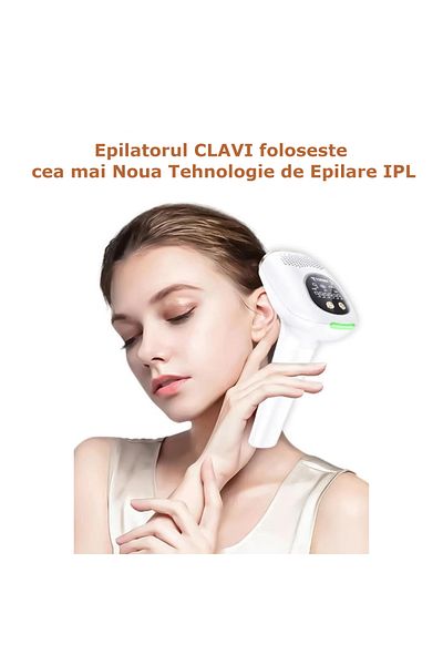 Clavi Ipl Epilator, Premium, Ice Cool Function, Permanent Hair, 9 Intensity Levels, White Gold