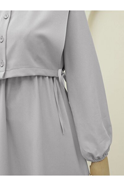Modamorfo Σετ φόρεμα με λεπτομέρεια πουκάμισο - Γκρι