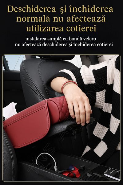 TnsAround Husa Cotiera Auto Universala, Varianta Luxury, Materiale Premium, Suport Servetele, Piele Sintetica