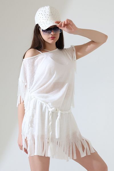 Esberin Tasseled Linen Pareo