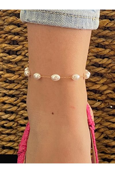 Lucios Pearl Anklet with Golden Craftsmanship (23 + 4 cm)