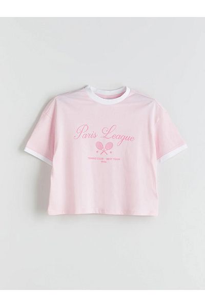 LC Waikiki Lcw Kids Pink Crew Neck Girls T-Shirt and Shorts Skirt