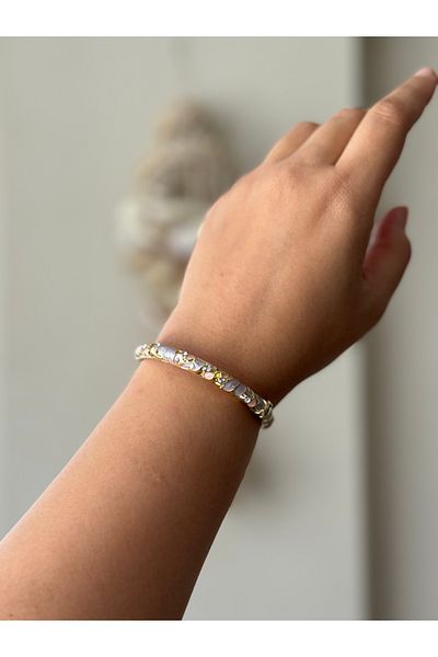 Beloria Mineli Gold Stone Steel Bracelet