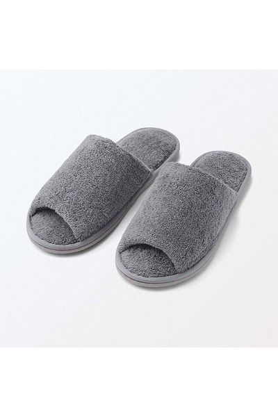 Muji Cotton Pile Slipper, Open Toe