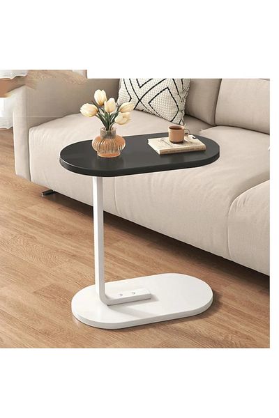 ABYZ Coffee table with white legs for bed/sofa, dimensions 45x30x60, color Black/White