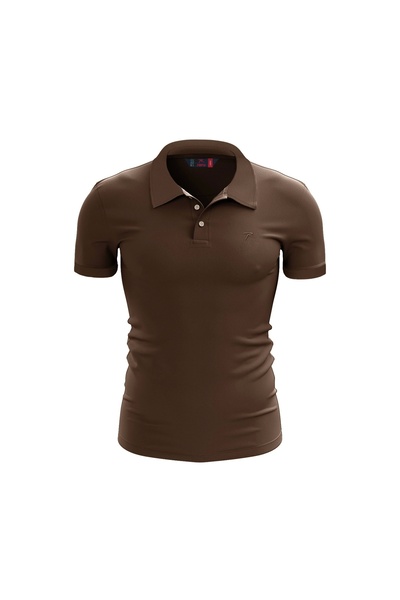 raru %100 Pamuk Polo T-Shirt IMPERO KAHVERENGİ
