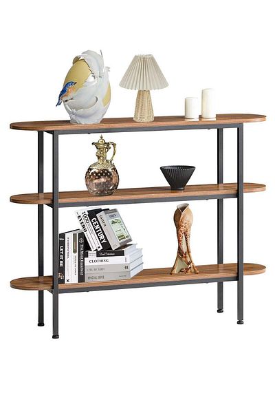 AGD Multi-functional Console Table, 3 Layers, Living Room & Office, Side Table for Entryway, Sofa Ta