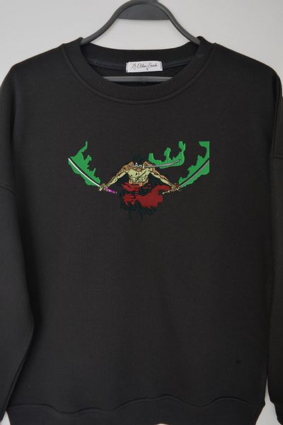 EldenStitch Roronoa Zoro Embroidered Unisex Oversize Sweatshirt